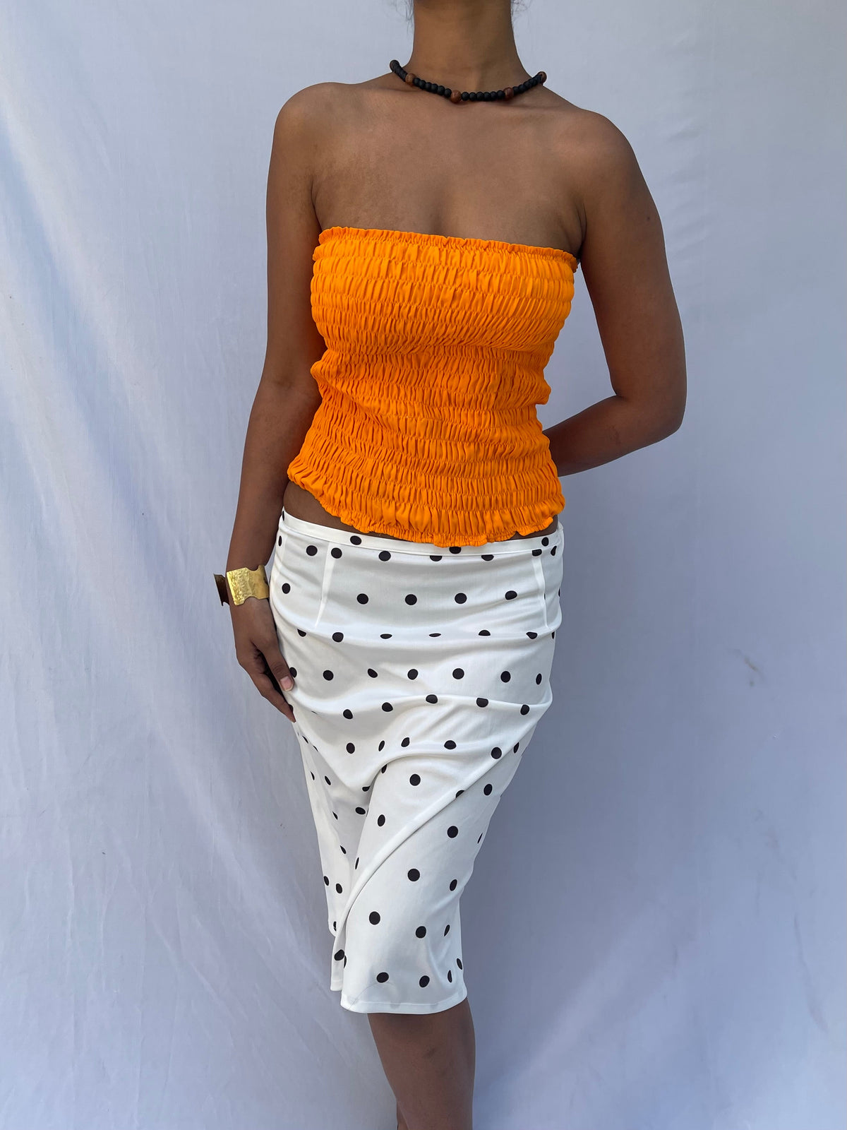 Shirred Top - Orange
